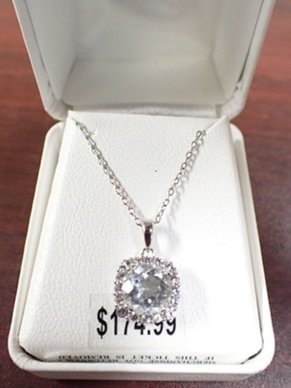 💎 Item: Sterling Silver Halo Necklace & Matching Earrings Set